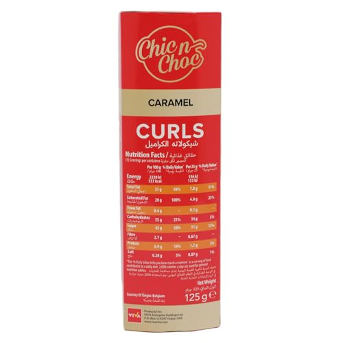 Chic n Choc Caramel Chocolate Curls 12 x 125 g