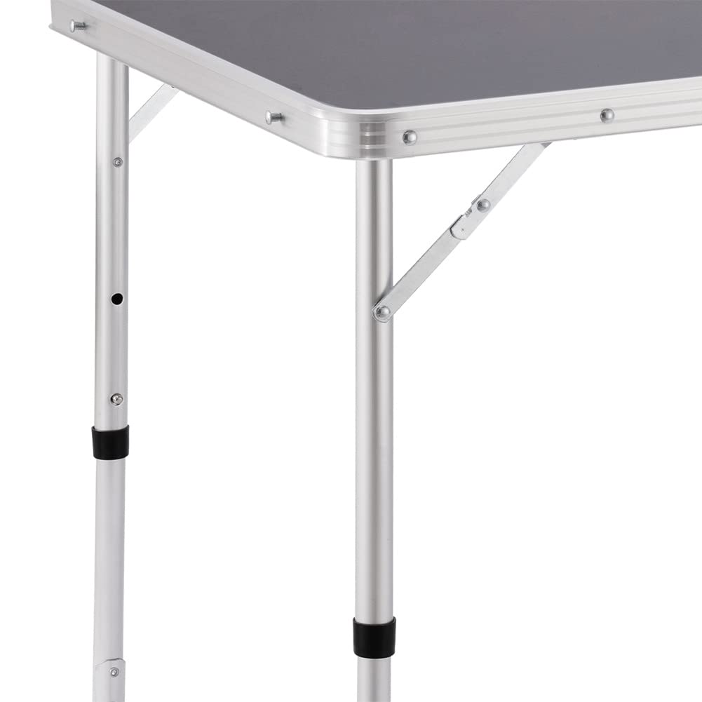 Tavolo da Campeggio in Alluminio Pieghevole 60x120x70cm Grigio