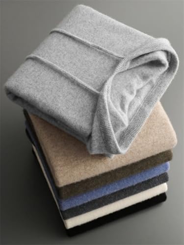 Men Cashmere Hoodie Fall Winter Basic Casual Solid Soft Sweater Comfortable Drawstring Cotton Top2