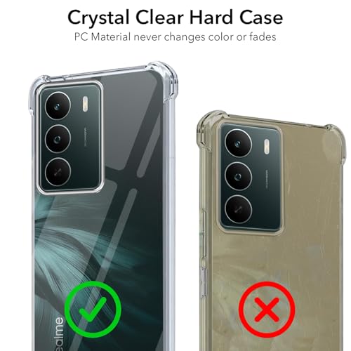 Image of Jkobi Shockproof Crystal-Clear Back Cover for Realme C75 5G (Anti Yellow Case | Drop & Camera Protection | Hard Polycarbonate)