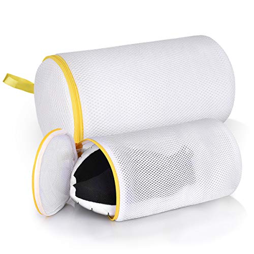 Herrfilk Shoe Wash Bags for Sneakers,2 Pack Mesh Laundry Bag with Durable Zip