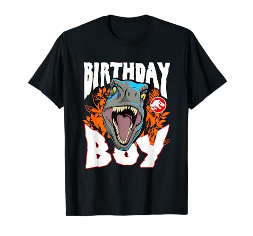 T-shirt Velociraptor Jurassic World blanc pour anniversaire de garçon