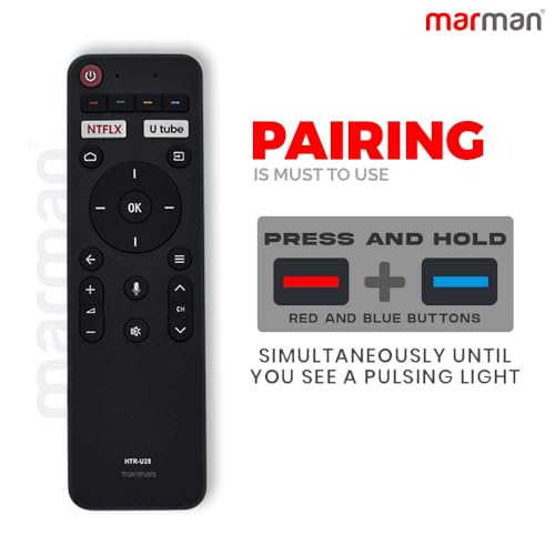 Image of marman Compatible with Haier Smart Tv Remote Control Model HTR-U28 Suitable for 4K LED FHD UHD QLED Android Television with Bluetooth Voice Command and Google Assistant - Pairing Must!