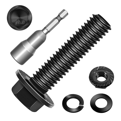 Image of (10Sets) M8 Bolt x 30mm Flanged Hex Head Bolts, External Flange Hex Drive M8 Screws, Class 10.9 Black Zinc Plated Alloy Steel Metric M8x1.25 Bolts Kit