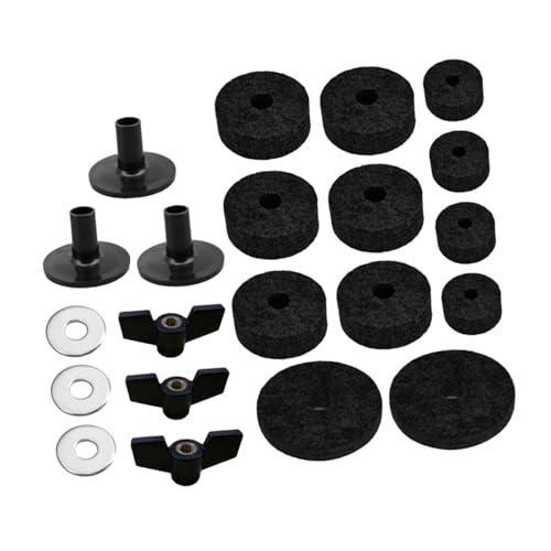 DYNWAVE 21 Cymbal Stand Components Including Felts Pads and Hardware for Drums, Black
