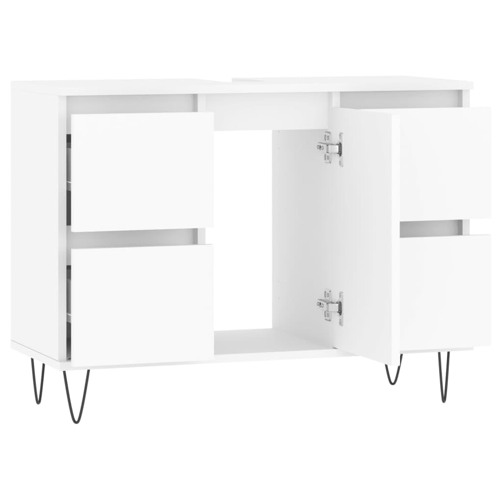 Oszczędność miejsca biała szafka łazienkowa 80 x 33 x 60 cm wielowarstwowa drewniana deska łazienkowa Sto Cact Design idealna do Smals nowoczesne futro łazienkowe