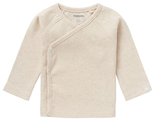 Noppies Unisex Baby U Tee Overlap Ls Rib Nanyuki T Shirt, Ras1202 Oatmeal -P611, 56 EU Cover
