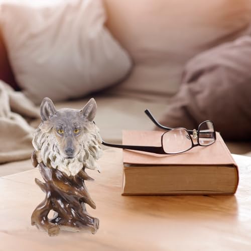Cabeza de Canino Marrón de Resina Decoración Duradera para Escritorio de Interior 8