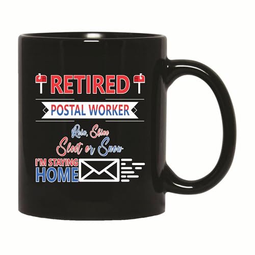 Coffee Mugs 330Ml, Retired Postal Worker Post Office Mailman Printed Porcelain Cup with Handle Custom Mug for Friend Men Office