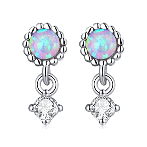 Boucles d'oreilles Argent 925 et opale, le cadeau idéal pour femme