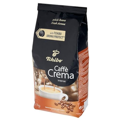 Tchibo Caffé Crema Intense Bean Coffee, 1 Kg, 100% Arabica, Medio Bruciato, Basso Contenuto Di Caffeina