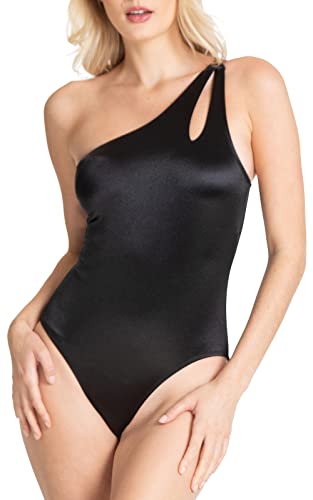Maillot de bain une pièce Rachel Roy pour femme maillot asymétrique une épaule noir