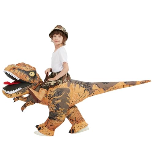 GOOSH Inflatable Dinosaur Costume Kids Halloween Blow up Costume for Boy Girl Funny Riding T Rex Costume for Party Cosplay4