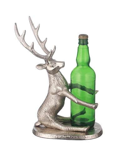 Image of Trovea's Silver Deer Bottle Holder- I Aluminium Wine Bottle Holder for Home Bar