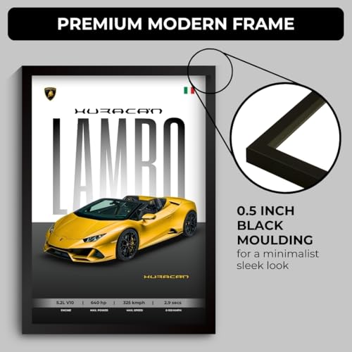 Image of Lamborghini Huracan Poster | Framed Poster of Lamborghini A4 Sized (31 x 23 cm) | Car Posters for Wall, Gift for Boys, Supercar Frame | Supercar Frames | Car Posters for Wall, Bedroom, Hostel, Study Room (F 033)
