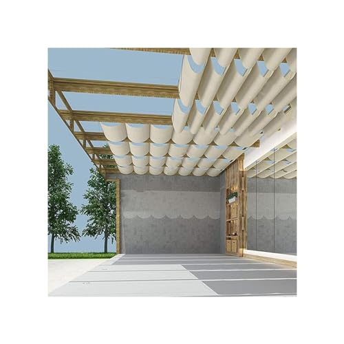 Auvent de pergola rétractable à vagues pour toit terrasse 1,3x4m - 4
