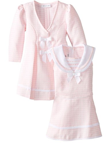 Bonnie Jean Baby-Girls Houndstooth Coat and Dress Set (3-6 Months, Pink)
