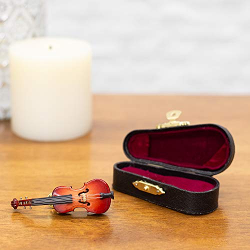 Broadway Gift Miniature Resin Stone Cello 3 inch Fashion Pin with Case - Thumbnail 2