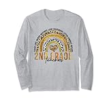 Photo Gallery boho leopard rainbow 2nd grade insegnante 100th day of school maglia a manica Photo Gallery boho leopard rainbow 2nd grade insegnante 100th day of school maglia a manica
