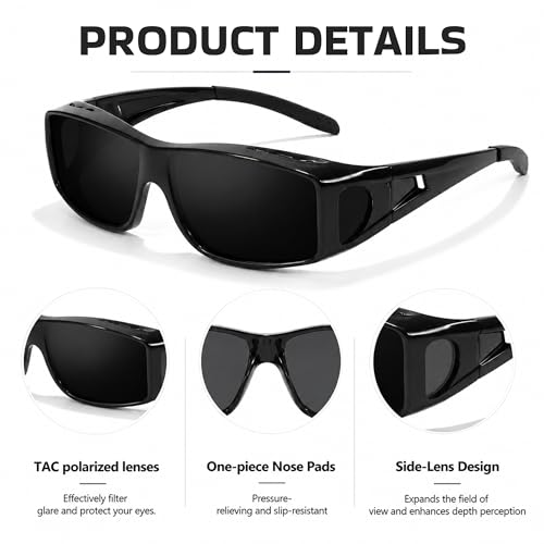 Image of SIPHEW Mirrored Sunglasses Polarized Fit Over Glasses for Men&Women