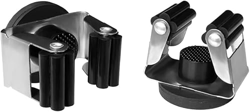 Soporte magnético para escoba para trapeador, 2 piezas movibles montadas en la pared con clip de escoba para trapeador, sin perforaciones, colgador
