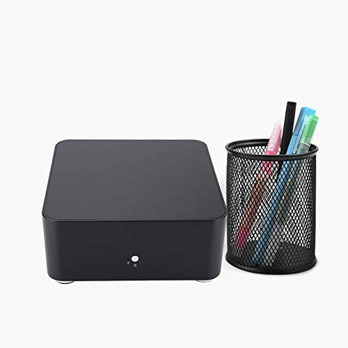 Gabinete compacto PUSOKEI L80 para motherboard Mini-ITX, aluminio color plateado y negro miniatura 3