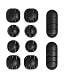 Produktbild EAZY CASE 10x Kabelclips zur Kabelbefestigung, Verschiedene Größen, elastisch & selbstklebend I Kabel Befestigungsclips, Kabelhalter für Kabelmanagement, flexibel, Schwarz