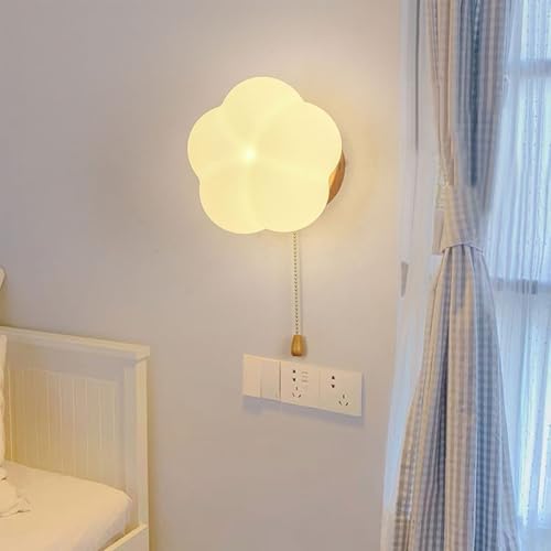 Lámpara de pared junto a la cama con interruptor de cordón para lectura 4
