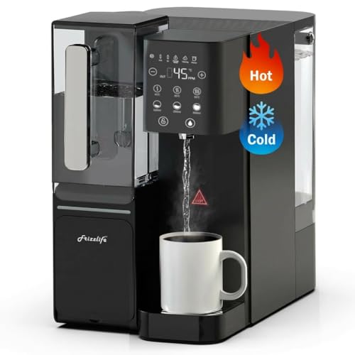 Frizzlife WB99 H Sistema de ósmosis inversa para encimera, dispensador de Agua Caliente, Filtro de Agua alcalina de ósmosis inversa, Elementos con certificación NSF/ANSI 58, Temperatura Ajustable