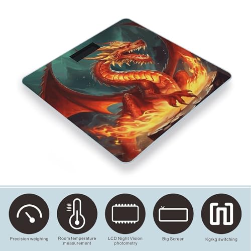 Báscula Digital Dragon King en Fuego de Vidrio Templado miniatura 3