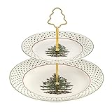 Spode - Christmas Tree Collection - 2-Tiered Server - Top Tier Measures at 8' Bottom Tier Measures...