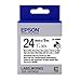 Epson LabelWorks Self Laminating Cable Wrap LK (Replaces LC) Tape Cartridge ~1" Black on White (LK-6WBC) - for use with LabelWork LW-600P and LW-700 Label Printers