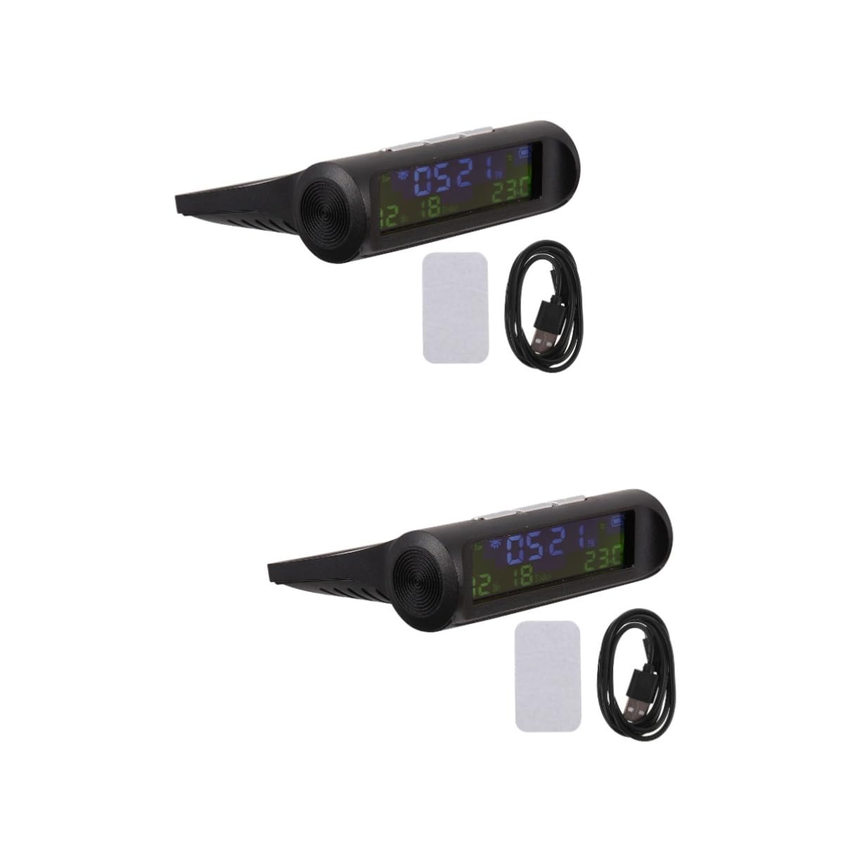 Car Solar Charge Clock with LED Display Multifunctional Driving Electronic Calendar Temperature for Day and Night Use Heat Resistant Material Safe Reliable