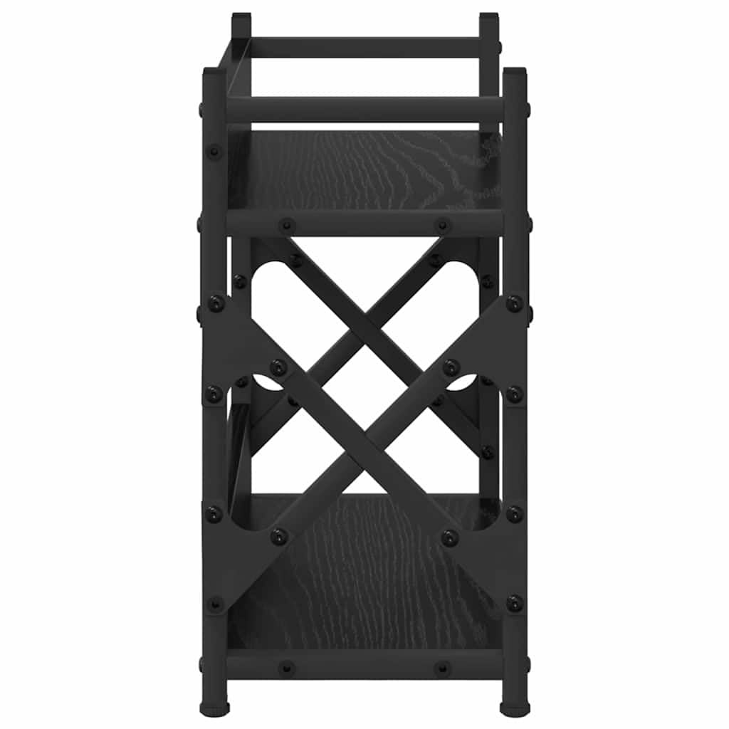 vidaXL Support d'imprimante Chêne Noir 40 x 20 x 40 cm, Support d'imprimante, Design Industriel, Shape rectangulaire, Rangement spacieux, Meuble Compact pour Bureau