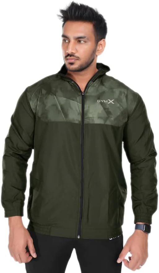 GymxUrban Camo Windcheater: Army Green