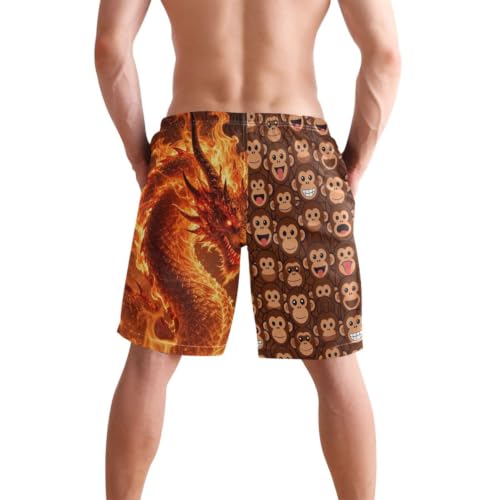 Short de piscine pour homme imprimé visage de singe original