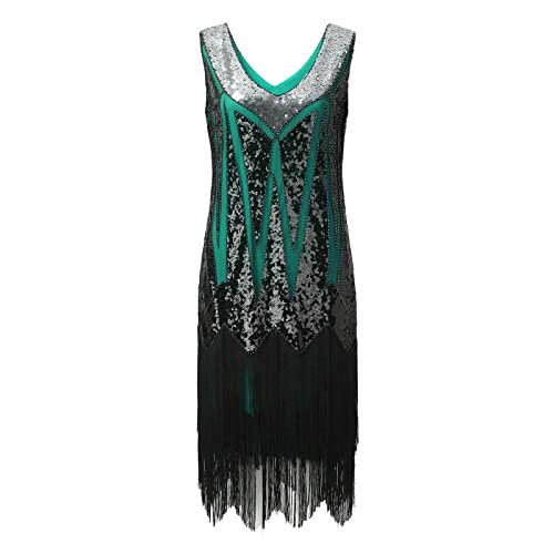 Robe de Soirée Années 1920 Fluide à Glands pour Style Gatsby S