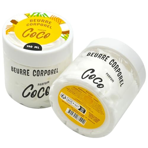 French Tendance - Beurre Corporel Fouetté - Soin Peau Sèche Corps et Mains - Pour Homme et Femme - Hydratant - Adoucissant - Lissant - Nourrissant - 190 ml - Senteur Coco