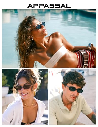Retro Oval Sunglasses for Women Men Small 90s Trendy Narrow Vintage Fashion Funny Chic Sun Glasses AP3728