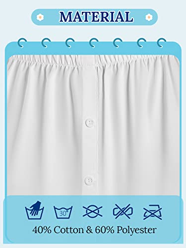 Monbessi Falda Camisa Falsa Mujer Abotonado Bajo de Camisa Cintura Elástica Negro/Blanco/Raya (S, Negro+Blanco)