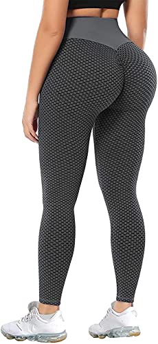 FLORATA High Waist Leggings for Women Butt Lift Tummy Control Yoga Pants Workout Booty Scrunch Tights