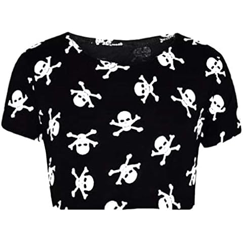 Aelstores Girls Skull and Bones T-Shirt Cover