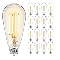 DAYBETTER 16 Pack Vintage LED Edison Bulbs, E26 Led Bulb 60W Equivalent, Dimmable Led Light Bulbs, High Brightness 800 LM Warm White 2700K, ST58 Antique LED Filament Bulbs, Clear Glass Style for Home