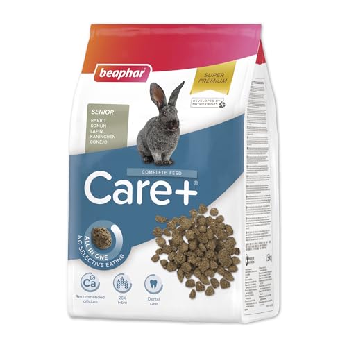 BEAPHAR – CARE+ – Alimentation Super Premium pour lapin sénior – 25% de fibres, Oméga 3 & 6 – Faible en glucides & matières grasses – Haute...