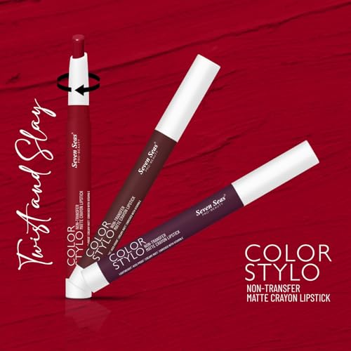 Image of Seven Seas Color Stylo NonTransfer Matte Lipstick | Matte Finish Crayon Lipstick | Waterproof | Long Lasting | Lasts Up to 24 hours(Mocha)