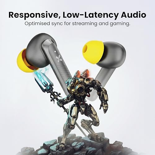 Image of PLANX AIRDEW 112 ENC Wireless Earbuds with ANC & ENC Noise Cancellation, Bluetooth 5.4, 50H Playtime, IPX4 Waterproof, LED Display, Low Latency Gaming, USB-C Charging