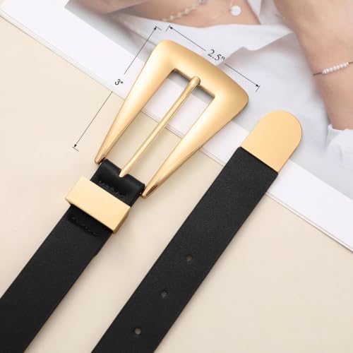 Image of WHIPPY 2 Pack Women Leather Belts Ladies Fashion Casual Waist Belt