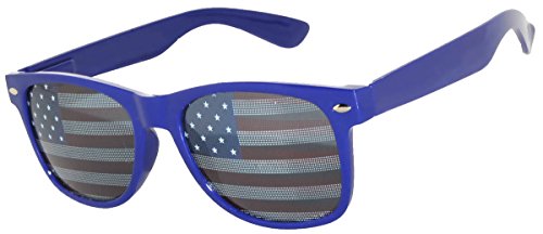 Image of OWL Classic American Flag Sunglasses USA Patriot Colored Lens 4th of July