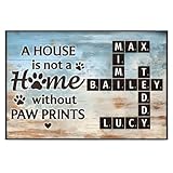 Personalized Pet Lover Home Decor Home With Paw Prints Pet Crossword Puzzle Art Poster - A House Is Not A Home Without Paw Prints Crossword Canvas, Dog Cat Names Crossword Scrabble Gifts for Pet Lover