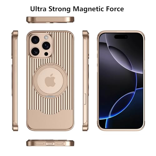 Coque iPhone 15 Pro Max MagSafe support antichoc or désert aluminium - 5